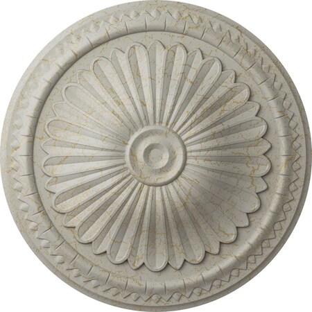 Ekena Millwork Alexa Ceiling Medallion (Fits Canopies up to 3"), Hand-Painted Pot of Cream Crackle, 15"OD x 1 3/4"P CM14AXPCC